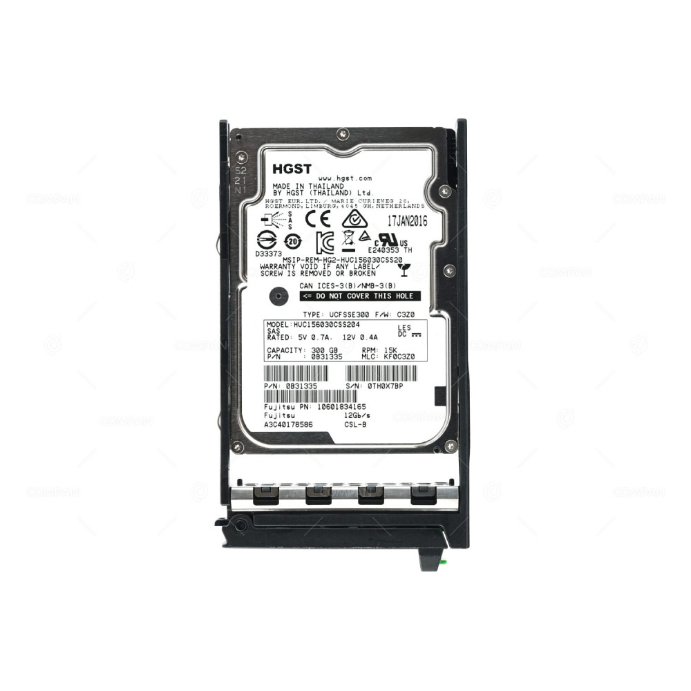 A3C40178586 FUJITSU HDD 300GB 15K SAS 12G 2.5" SFF FOR RX SERIES